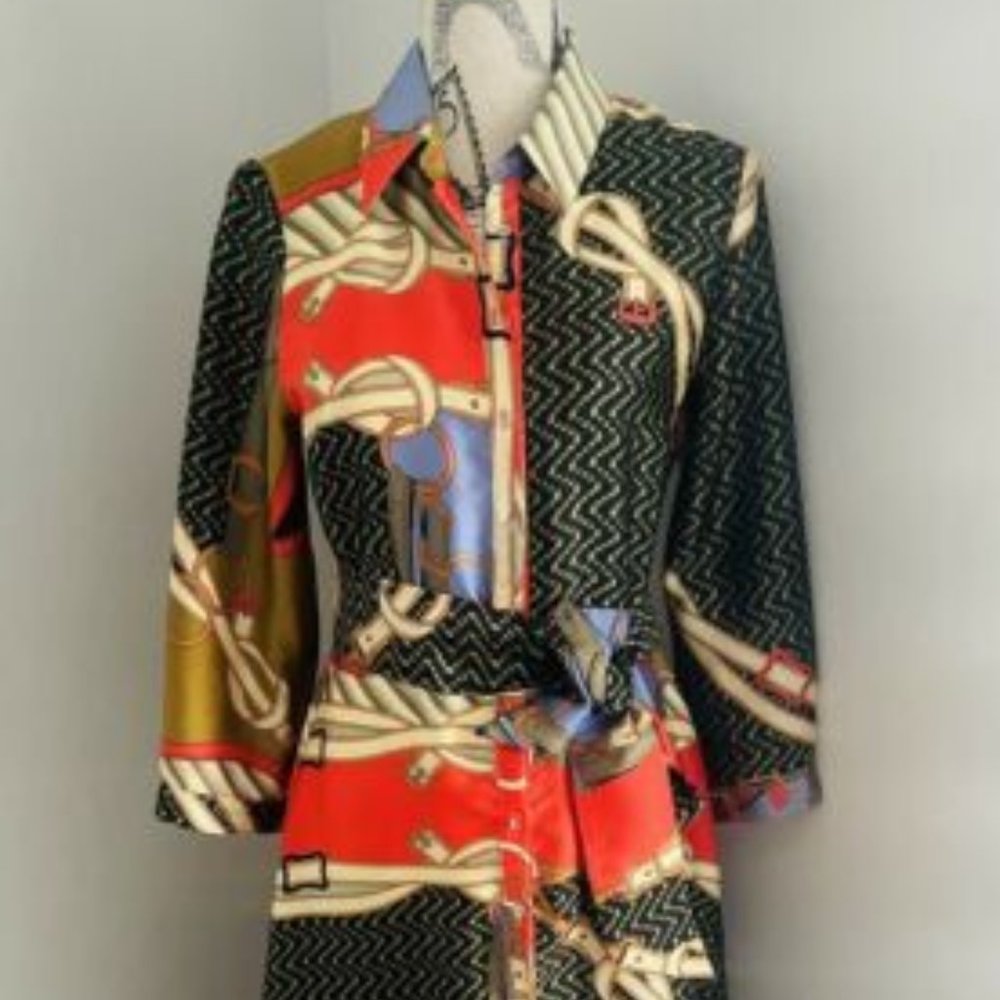 Zara Chain patch work scarf dress